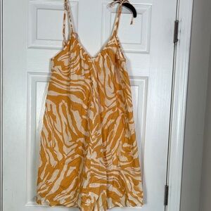 H&M Orange and White Zebra Print Dress
